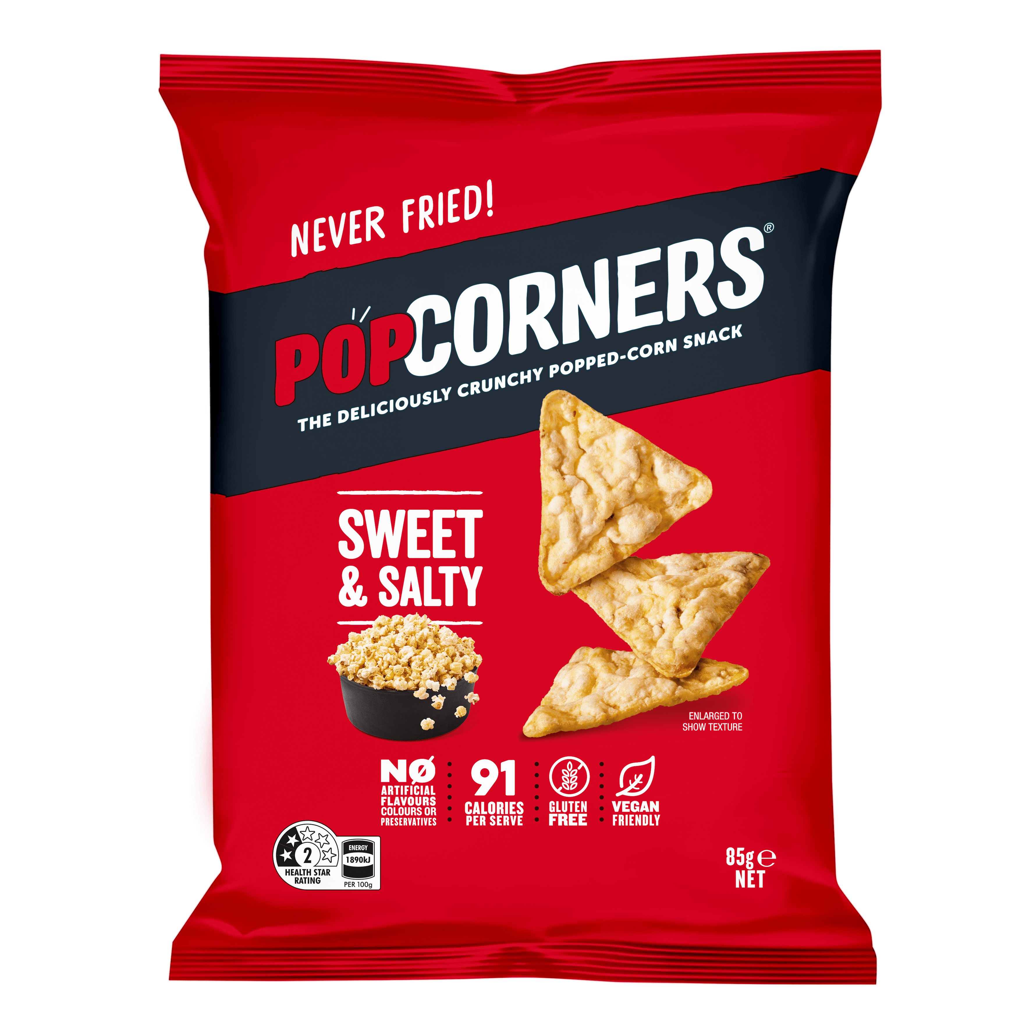 Popcorners sweet and salty flavoured popped-corn chips 85g single pack